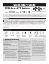 Tripp Lite AVRX Series UPS Systems Guide de démarrage rapide