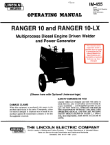 Lincoln Electric Ranger 10-LX Mode d'emploi