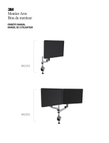 3M Easy Adjust Desk Mount Dual Monitor Arm, Space Saving Design, Monitors Up to 20 lbs and <= 27 in, Silver, MA265S Mode d'emploi