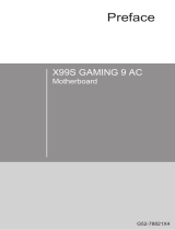 MSI X99S GAMING 9 AC Le manuel du propriétaire