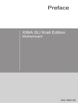 MSI X99A SLI Krait Edition Le manuel du propriétaire