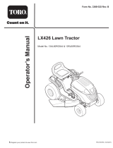 Toro LX426 Lawn Tractor Manuel utilisateur