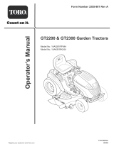 Toro GT2200 Garden Tractor Manuel utilisateur