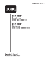 Toro CCR 2000 Snowthrower Manuel utilisateur