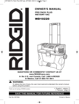 RIDGID 10 Gallon Pro Pack Plus Wet Dry Vac Manuel utilisateur