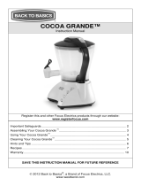 Back to Basics Cocoa Grande Manuel utilisateur