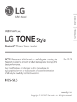 LG HBS-SL5 Tone Style Bluetooth Wireless Stereo Headset Manuel utilisateur