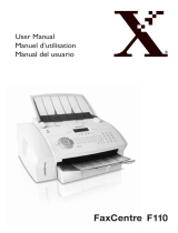 Xerox fax centre f110 Manuel utilisateur