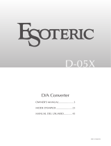 Esoteric D-05X Le manuel du propriétaire