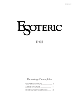 Esoteric E-03 Le manuel du propriétaire