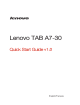 Lenovo Tab A7-30 Manuel utilisateur