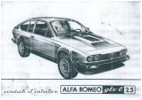 Alfa Romeo Alfetta GTV6 Le manuel du propriétaire
