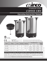 Winco Electric Stainless Steel Coffee Urn Manuel utilisateur