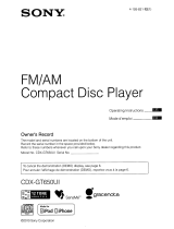 Sony CDX-GT650UI - Fm/am Compact Disc Player Operating Instructions Manual