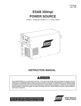 ESAB 350mpi POWER SOURCE Manuel utilisateur