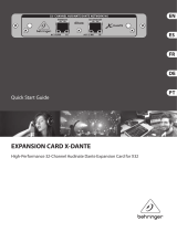 Behringer EXPANSION CARD X-DANTE Guide de démarrage rapide