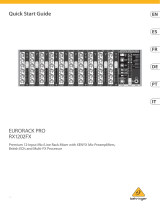Behringer RX1202FX Premium 12-Input Mic/Line Rack Mixer Mode d'emploi
