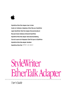 Apple EtherTalk Adapter Manuel utilisateur