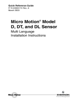 Micro Motion Model D DL DT Guide d'installation