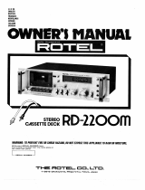 Rotel RD-2200M Le manuel du propriétaire