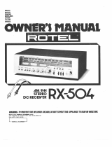 Rotel RX-504 Le manuel du propriétaire