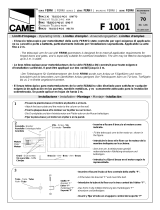 CAME F1001 Le manuel du propriétaire