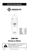 Greenlee CMT-80 Electrical Tester (Europe) Manuel utilisateur