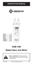 Greenlee CSJ-100 Digital Open Jaw Meter (Europe) Manuel utilisateur