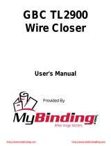 MyBinding GBC TL2900 Electric Wire Closer Le manuel du propriétaire