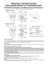 Fairchild Explosion Proof I/P Pressure Transducer Manuel utilisateur