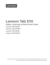 Lenovo Tab E10 - TB-X104 Le manuel du propriétaire