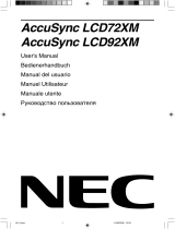NEC AccuSync® LCD72XM Le manuel du propriétaire