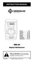 Greenlee DM-40 Digital Multimeter (Europe) Manuel utilisateur
