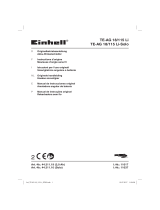 Einhell Expert Plus TE-AG 18/115 Li Kit (1x3,0Ah) Manuel utilisateur