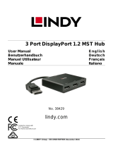 Lindy 3 Port DisplayPort 1.2 MST Hub Manuel utilisateur