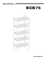 SONGMICS Adjustable Storage Shelf Rack, 5-Tier Multifunctional Shelving Unit Stand Tower, Bookcase for Bathroom Living Room Kitchen 17.7 x 12.4 x 55.9 inches, Holds up to 132 lb, Brown UBCB75BR Guide d'installation