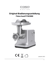 Caso Design Fleischwolf „FW2000“, 2000 Watt, Aluguss/ Edelstahl Mode d'emploi