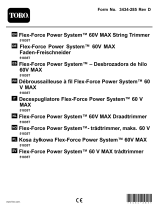 Toro Electric Battery String Trimmer 60V MAX* Flex-Force Power System 51835T - Tool Only Manuel utilisateur