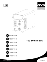 GYS TIG 160 DC-LIFT (TORCH+EL.HOLDER+CLAMP) Le manuel du propriétaire