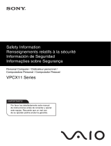 Sony VPCX111KX/B Safety guide