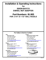 Dixon 1 1/4 & 1 1/2 BL Series Ball Nozzle Swivel (BL005) Manuel utilisateur