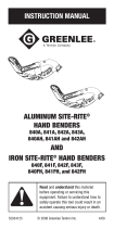 Greenlee Site-Rite Hand Benders, Aluminum, Iron Manuel utilisateur