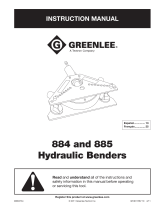 Greenlee 884 & 885 Hydraulic Benders Manuel utilisateur