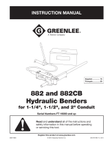 Greenlee 882 & 882CB Hydraulic Bender Manuel utilisateur