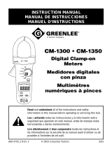 Greenlee CM-1350 Clamp-on meter, AC, RMS Manuel utilisateur