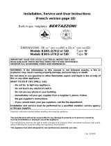 Bertazzoni B3H0..U7X2D Installation, Use and Care Manual
