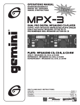Gemini CD Player MPX-3 Manuel utilisateur