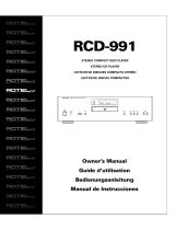 Rotel CD Player RCD-991 Manuel utilisateur