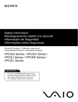 Sony VPCEG23FD Le manuel du propriétaire