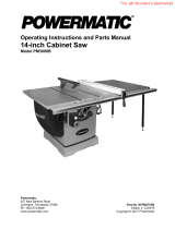Powermatic 3000B table saw - 7.5HP 3PH 230/460v 50" RIP Manuel utilisateur